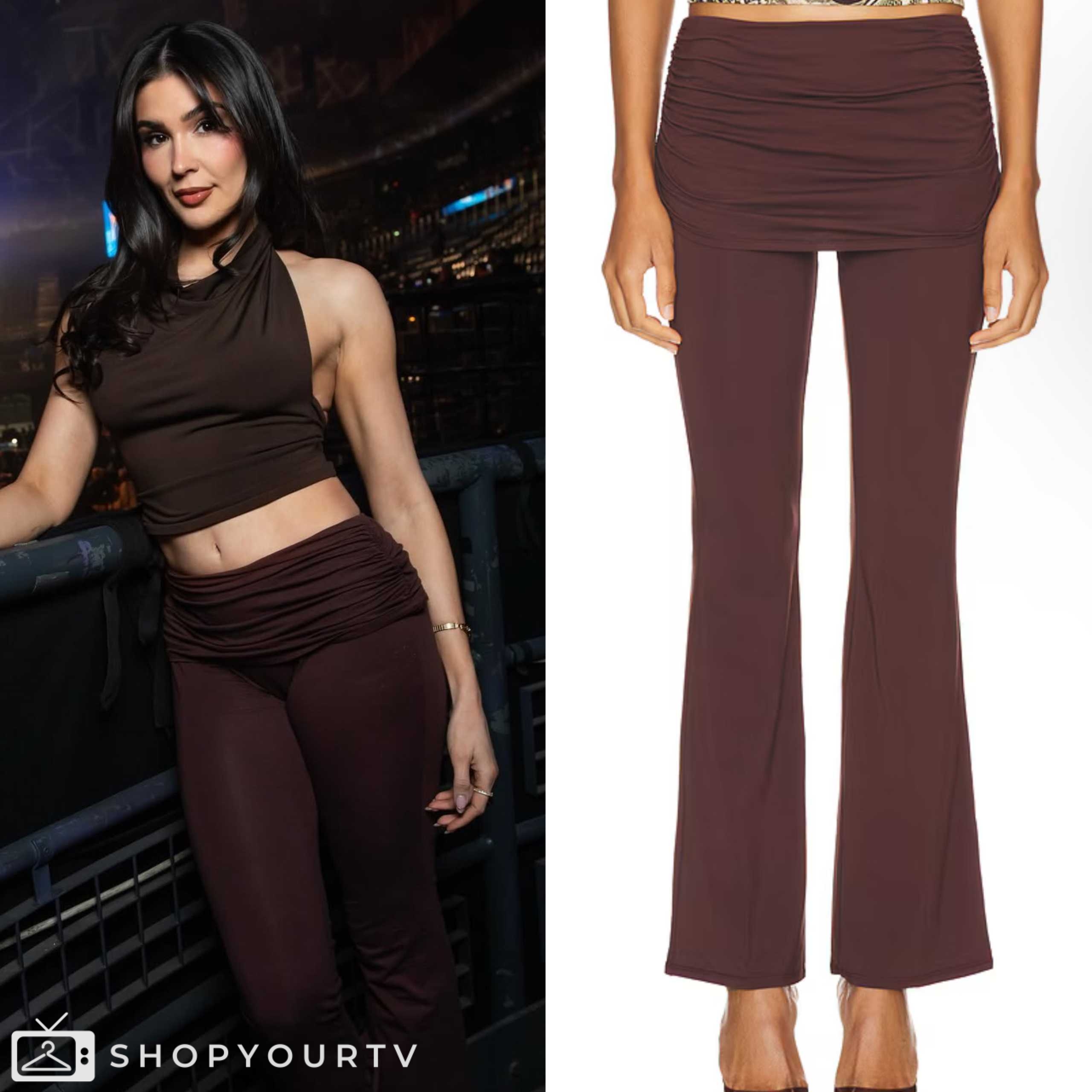Wwe Rip Pants WWE Smackdown March 2025: Cathy's Brown Ruched Pants | Shop Your TV