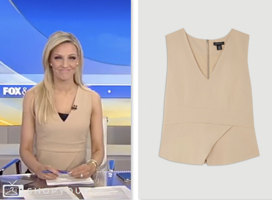 carley shimkus, fox and friends, fox news fashion, beige peplum top