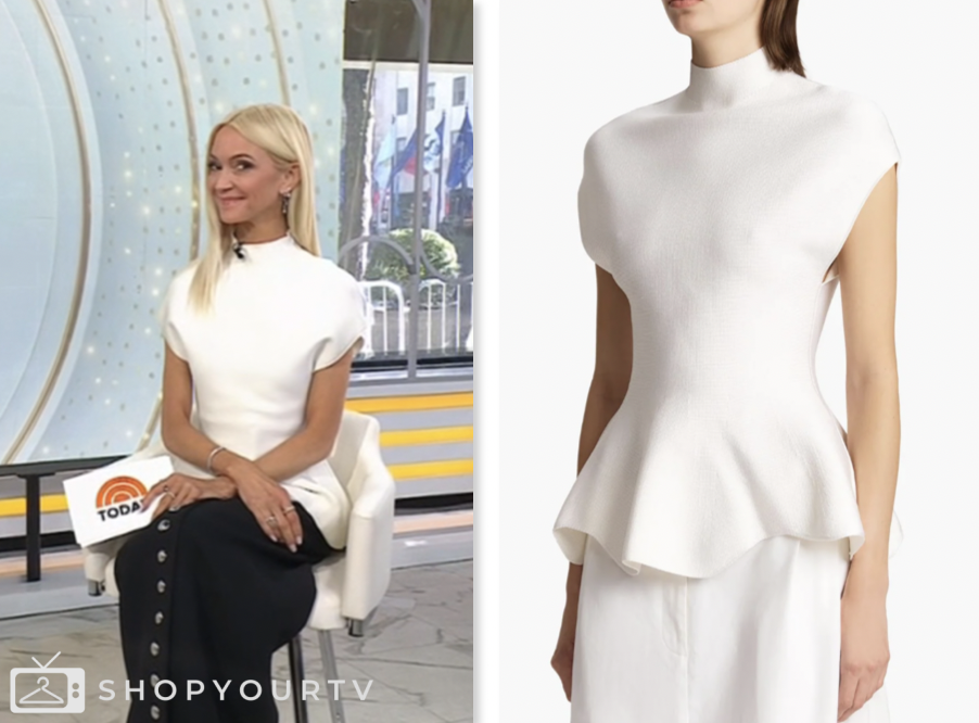 Rassi Actor The Today Show: March 2025 Zanna Roberts Rassi's White Peplum Top ...