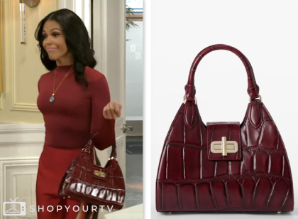 beyond the gates, burgundy croc bag, dani dupree, karla mosley