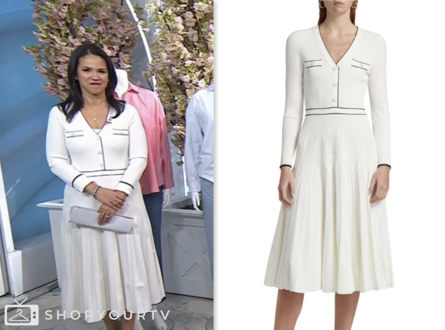 the today show, ivory knit pleated midi dress, laura jarrett