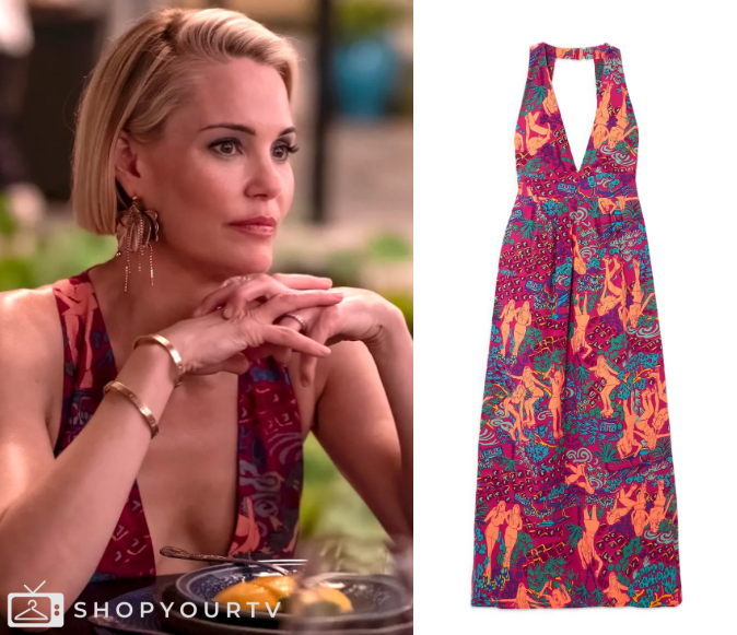The White Lotus: Season 3 Episode 7 Kate's Red Print Halter Dress | Shop  Your TV