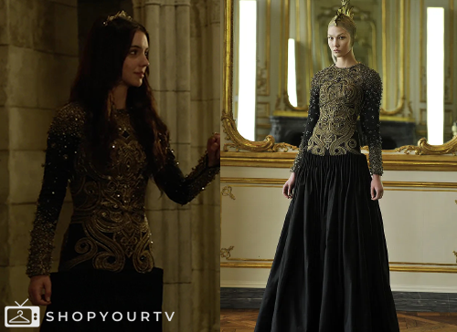 reign mary black and gold dress 9 Reign ideas