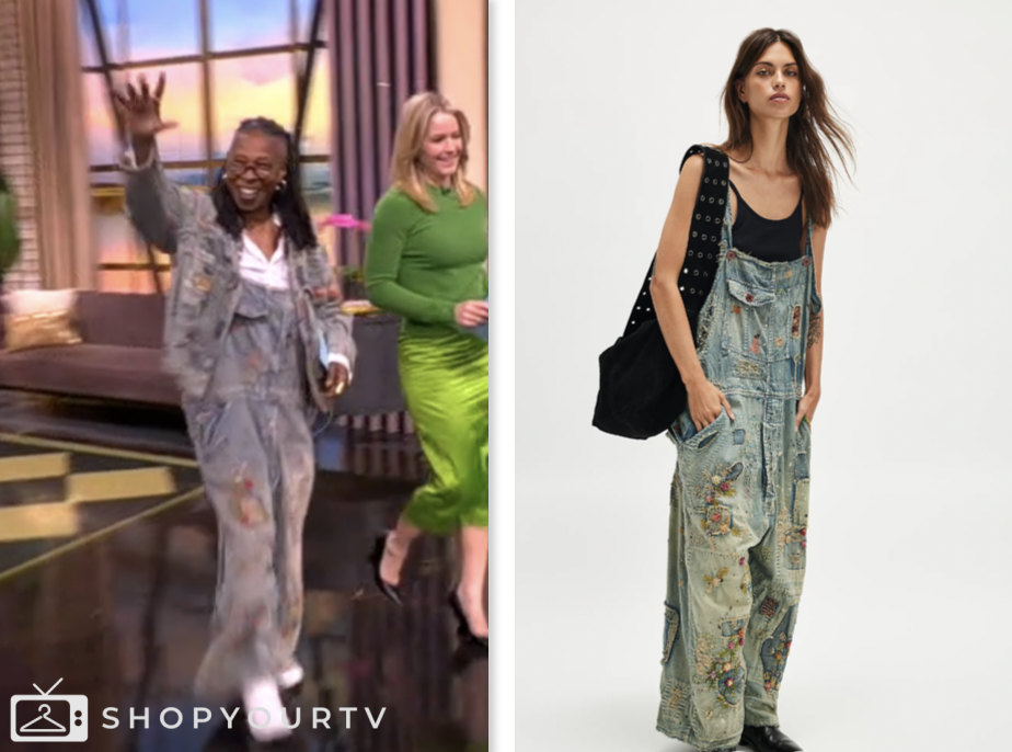 whoopi goldberg, the view, denim overalls