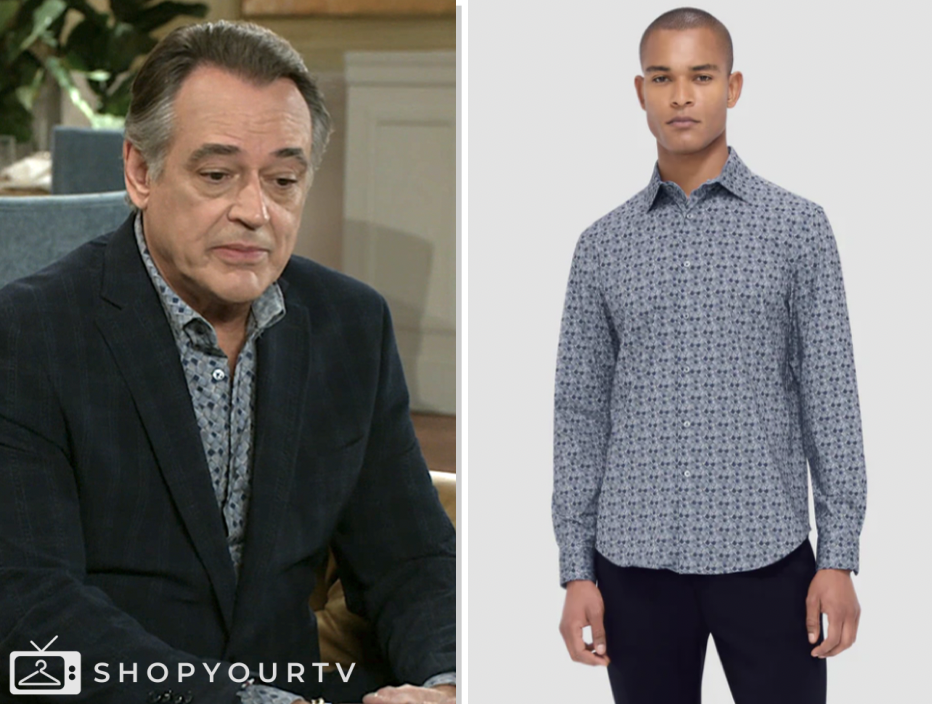 beyond the gates, blue geometric print shirt, joey armstrong, Jon Lindstrom