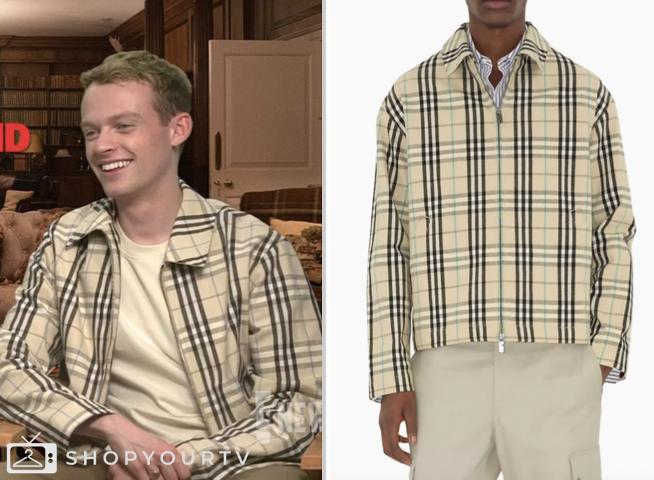 E! News, plaid zip jacket, Anson Boon
