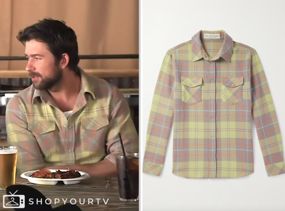 access hollywood, plaid shirt, Brandon Sklenar