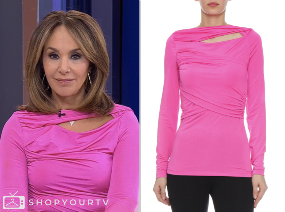 outnumbered, pink slash cutout top, fox news fashion, Rosanna Scotto