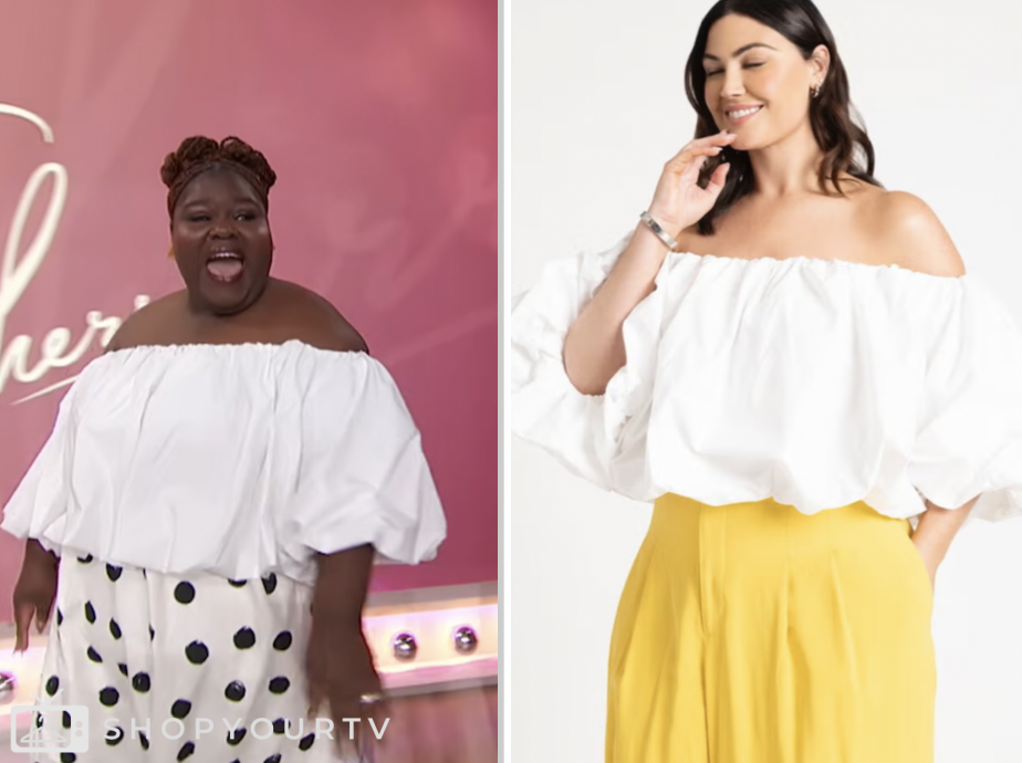 sherri, white off-the-shoulder top, Gabourey Sidibe