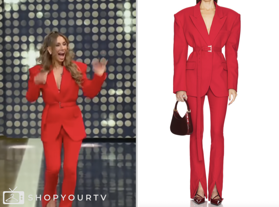 tamron hall show, red blazer and pant suit, Leah Van Dale