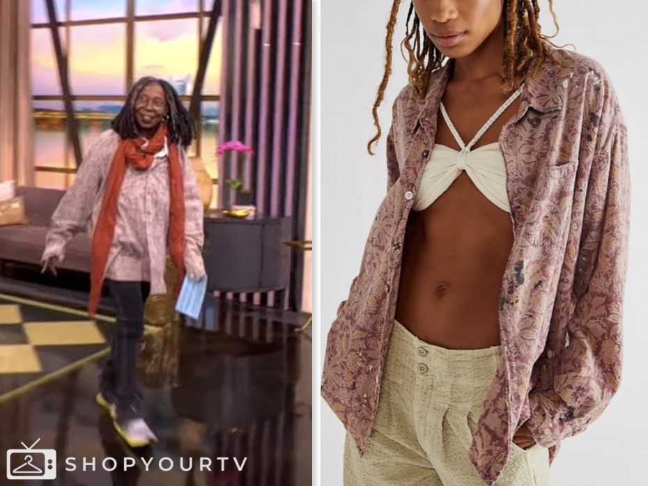 the view, pink floral shirt, whoopi goldberg