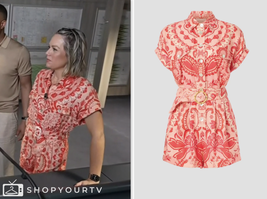 the today show, dylan dreyer, red paisley belted romper