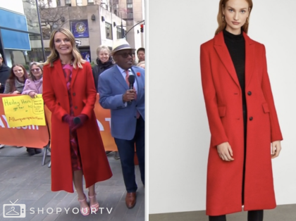 the today show, savannah guthrie, red coat