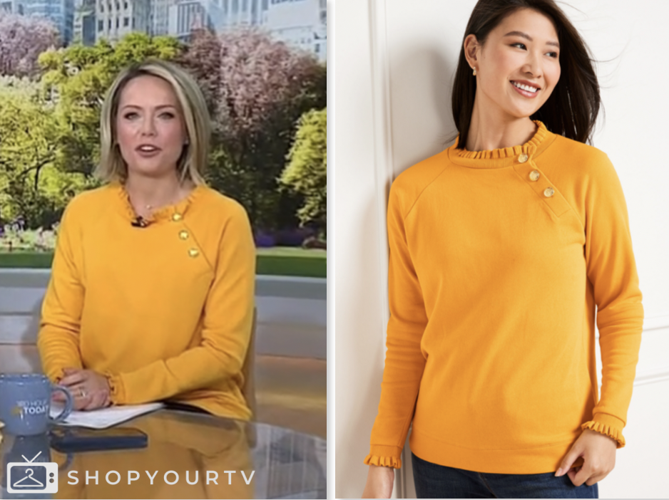 dylan dreyer, the today show, yellow ruffle trim sweater