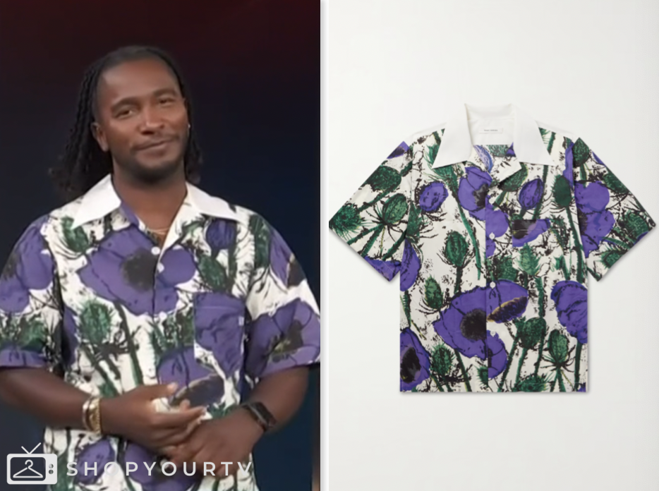 access hollywood, floral shirt, scott evans