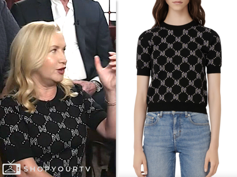 Angela Kinsey, the today show, black printed short sleeve sweater