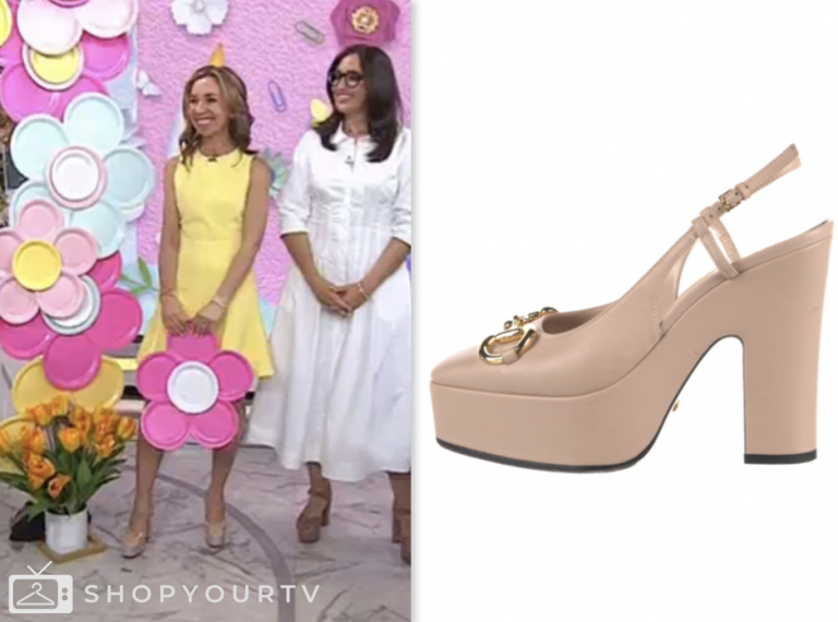 the today show, beige horsebit slingback heels, Shannon Doherty