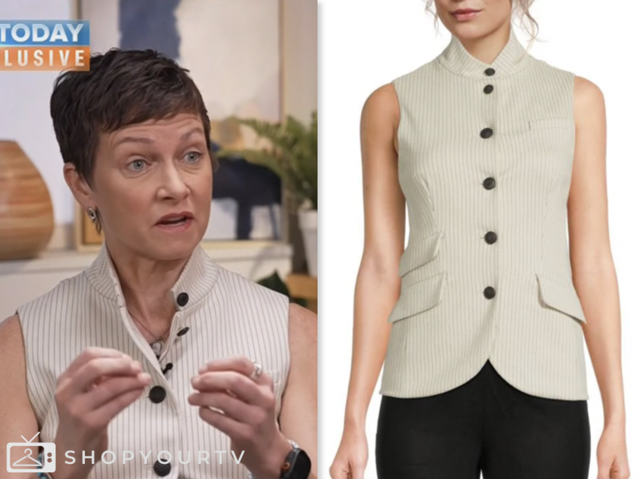 the today show, stephanie gosk, striped white vest