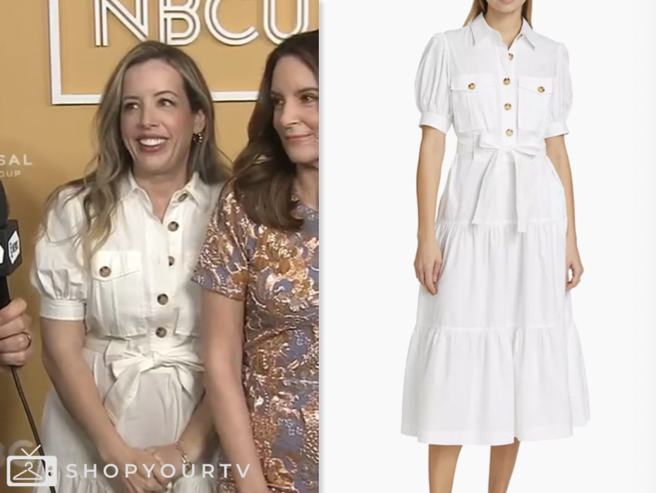 Lang Fisher, E! News, white shirt dress