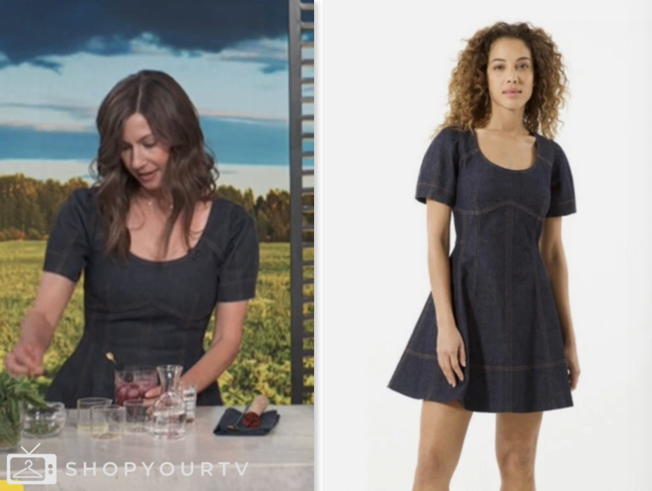 Ashley Frey, E! News, denim mini dress