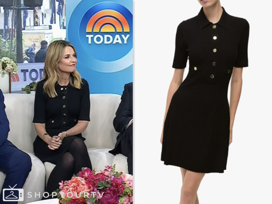 the today show, black knit mini polo dress, savannah guthrie