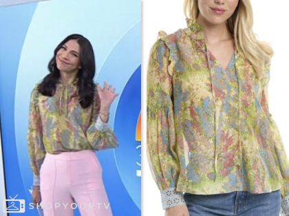The Today Show: April 2025 Dr. Natalie Azar’s Yellow Floral Tie Neck ...