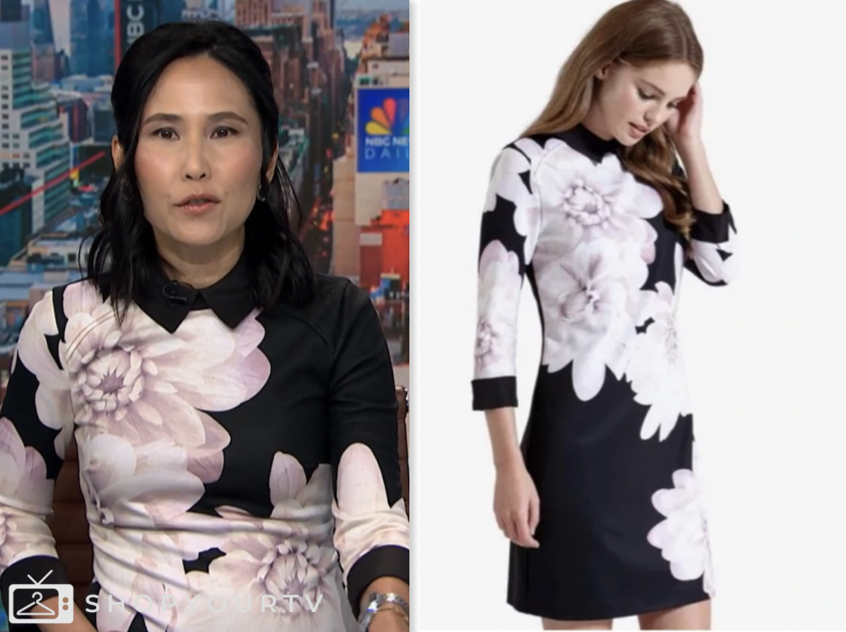 nbc news daily, black and pink floral collar dress, vicky nguyen