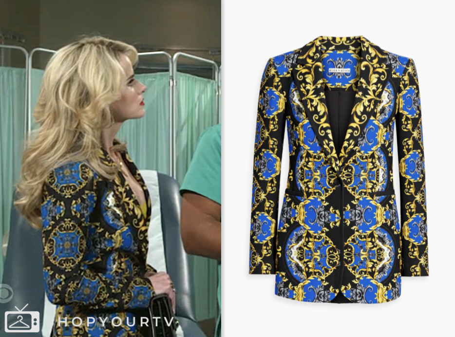 beyond the gates, yellow and blue printed blazer, Lauren Buglioli, Vanessa McBride