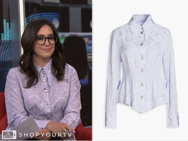 nbc news daily, purple jacquard shirt, savannah sellers