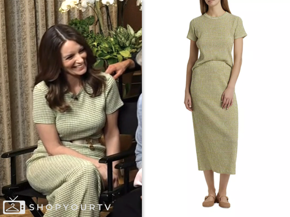 tina fey, green gingham top and skirt, the today show