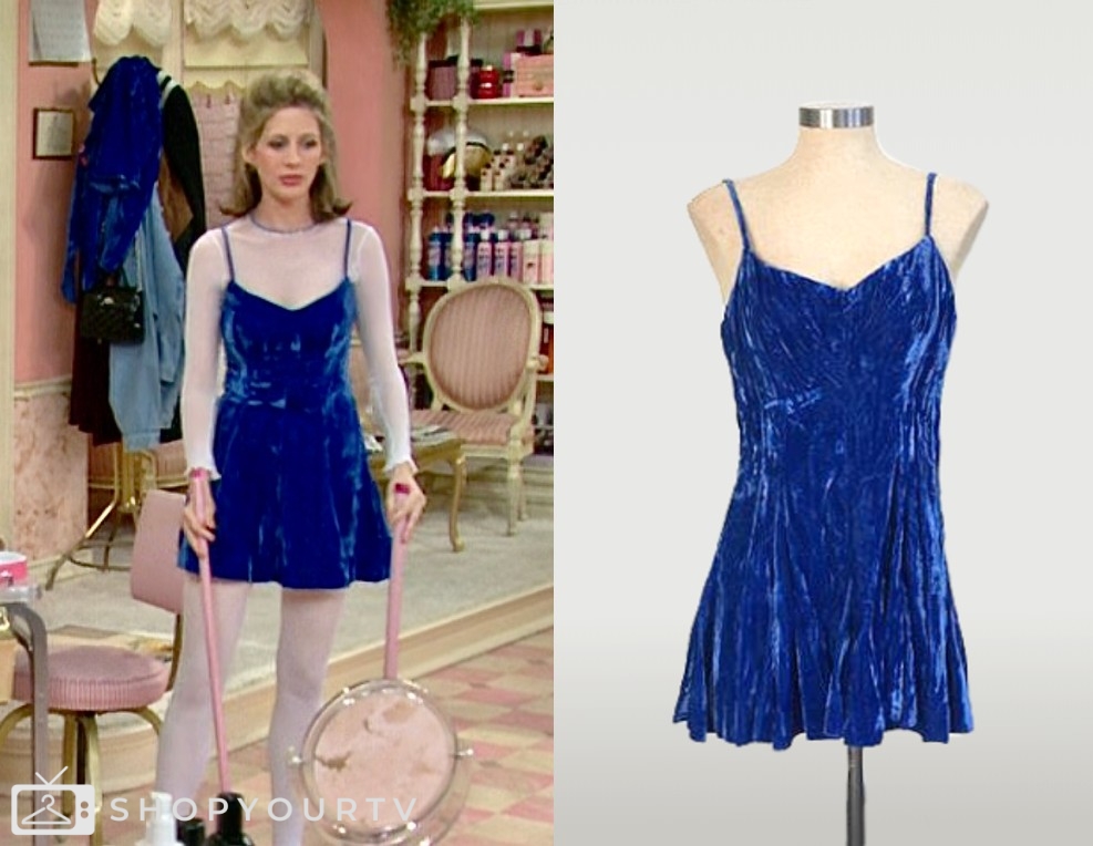 Mary Ruth Lady The Nanny: Season 2 Episode 25 Mary Ruth's Blue Velvet Dress | Shop Your TV
