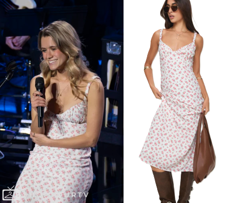 American Idol: Season 23 Episode 8 Clara Rae's White & Pink Floral Maxi ...