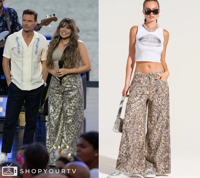 American Idol: Season 23 Episode 10 Drew Ryn's Metallic Cheetah Pants ...