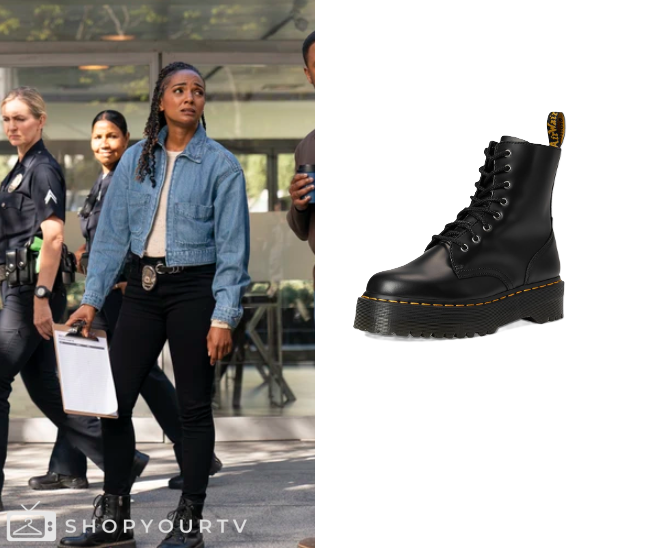 The Rookie: Season 7 Episode 14 Nyla's Black Combat Boots | Shop Your TV
