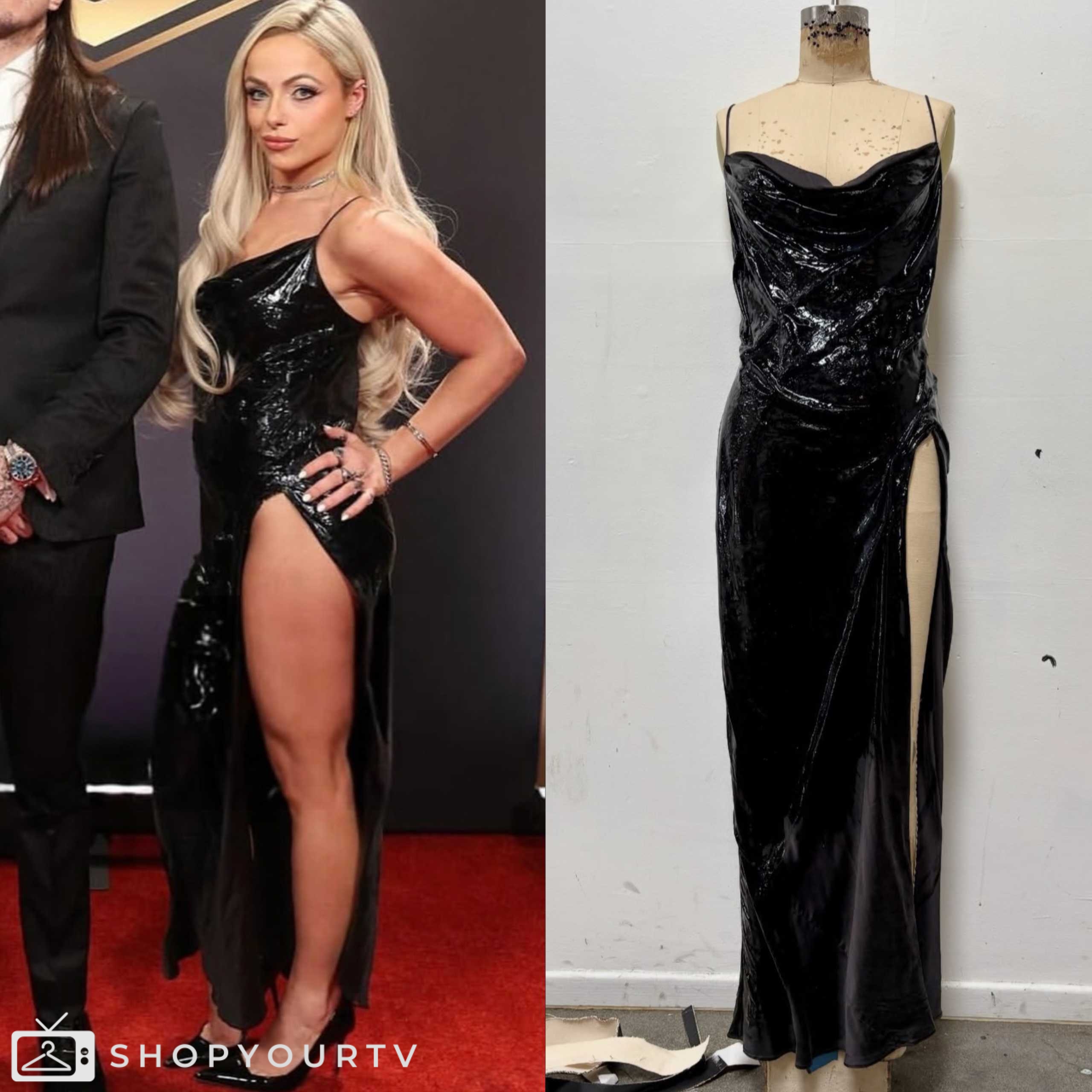 2025 WWE Hall of Fame: Liv's Black Wet Look Dress | Shop Your TV 2025 WWE Hall of Fame: Liv's Black Wet Look Dress | Shop Your TV