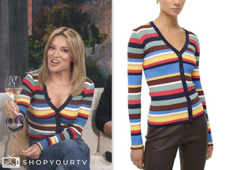 kit hoover, access daily, striped cardigan