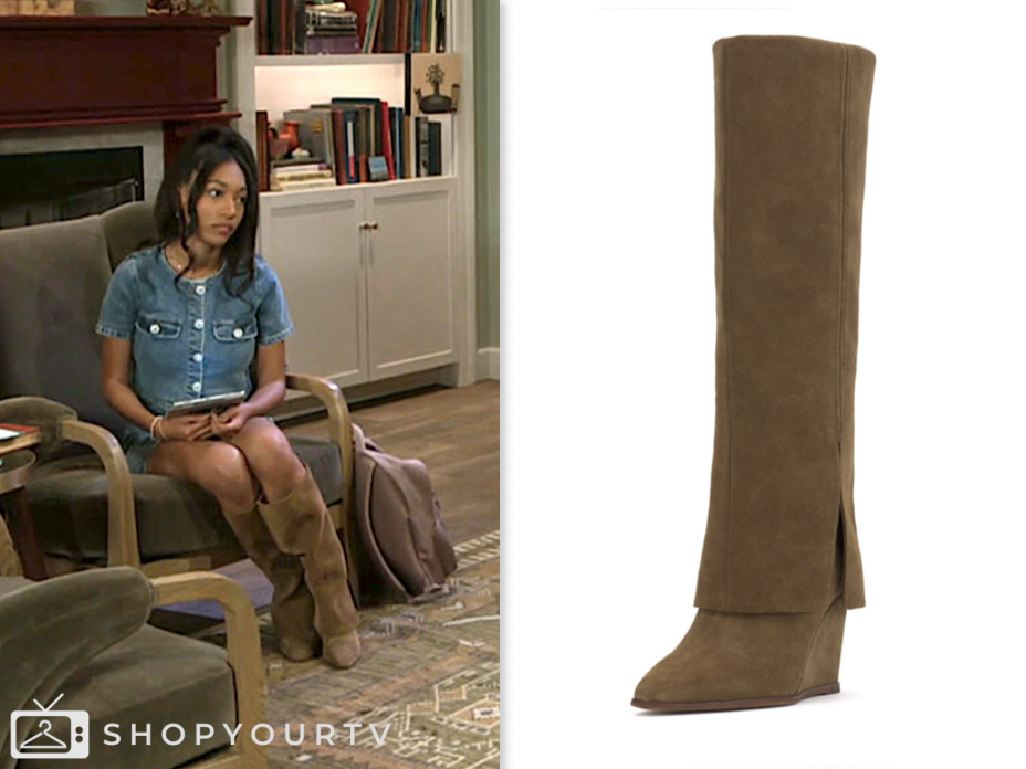 Najah Jackson, beyond the gates, samantha richardson, brown suede boots