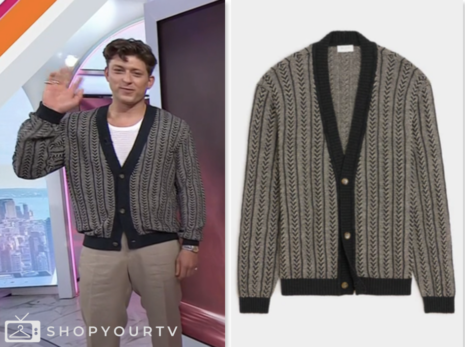 the today show, jenna and friends, black printed cardigan, Tom Francis