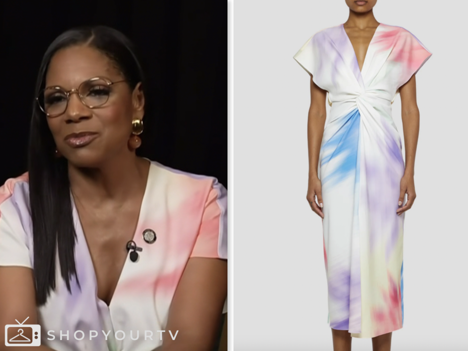 access hollywood, tie dye midi dress, Audra McDonald