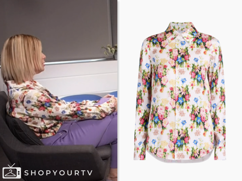 the today show, jill martin, floral satin shirt
