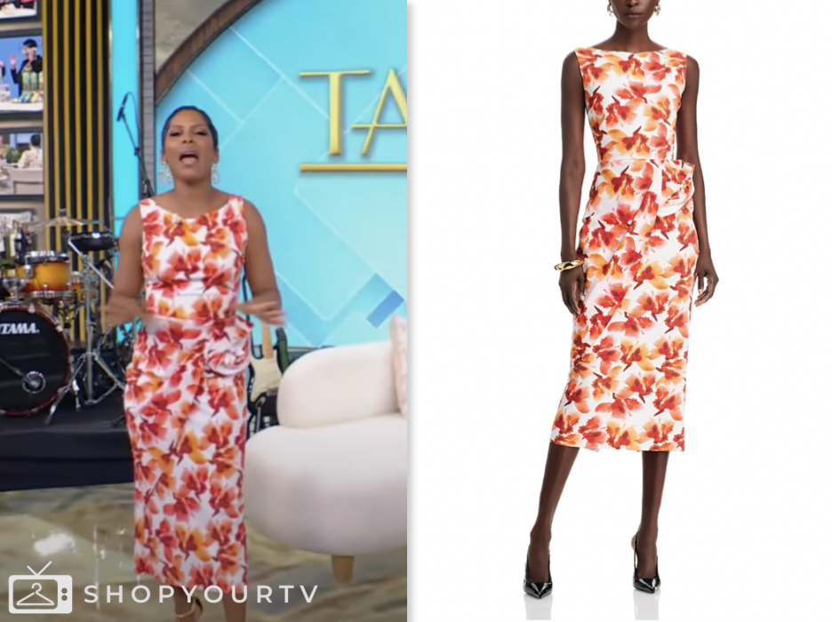 tamron hall show, tamron hall, orange floral dress