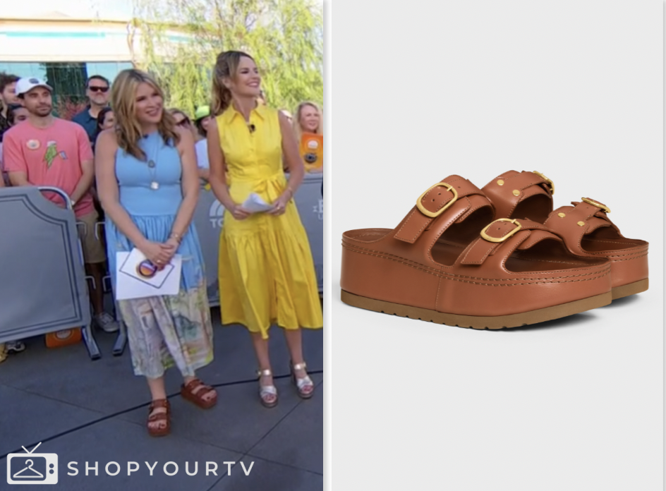 jenna bush hager, the today show, brown buckle sandals, jenna and friends