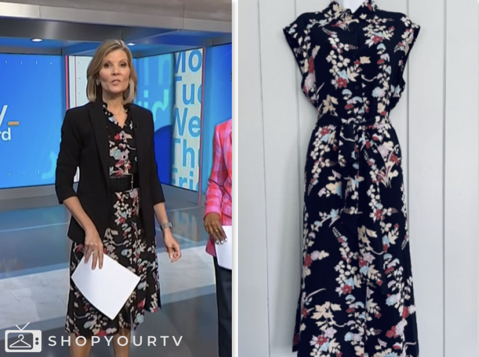 kate snow, black printed dress, nbc news daily