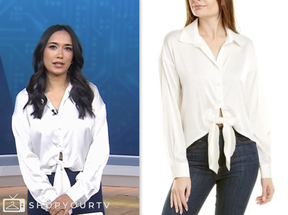 the today show, white tie waist shirt, emilie ikeda