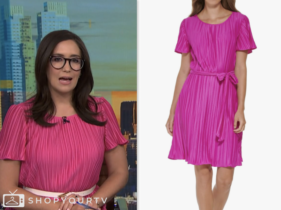 nbc news daily, pink pleated dress, savannah sellers