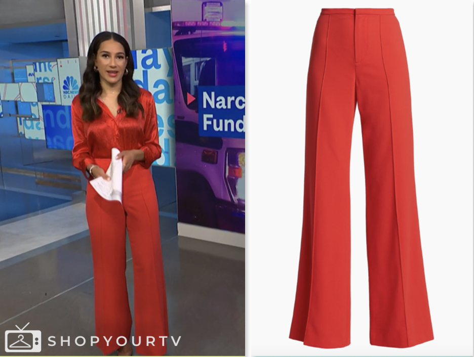 nbc news daily, morgan radford, red pants