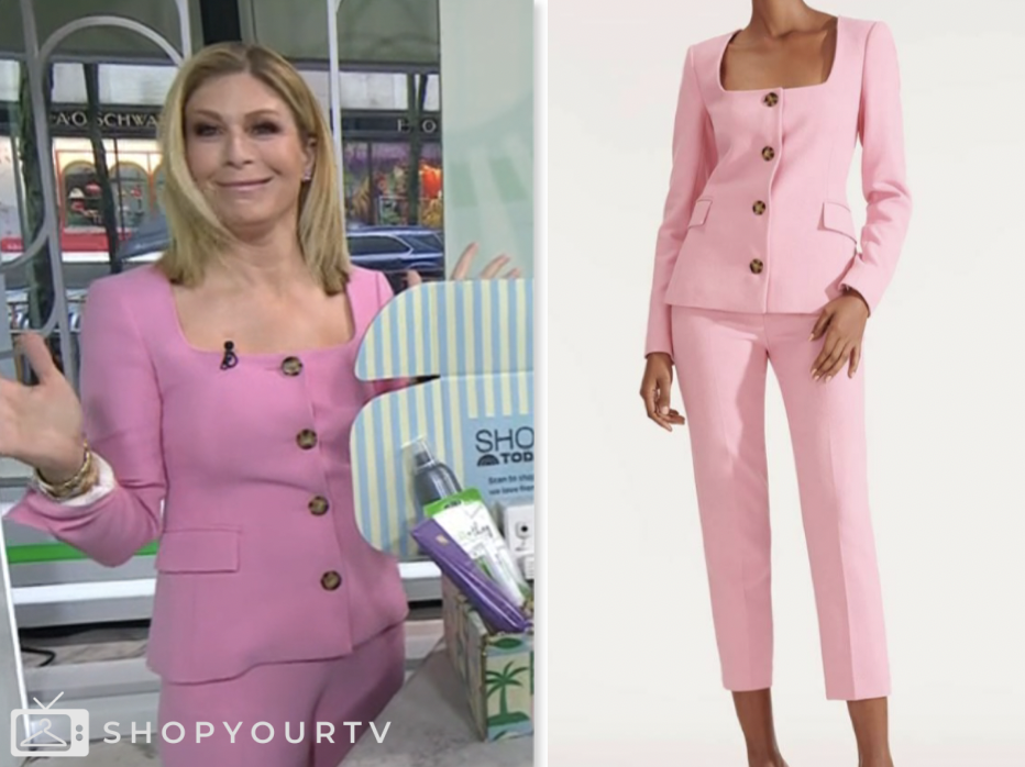 the today show, pink jacket and pant suit, jill martin