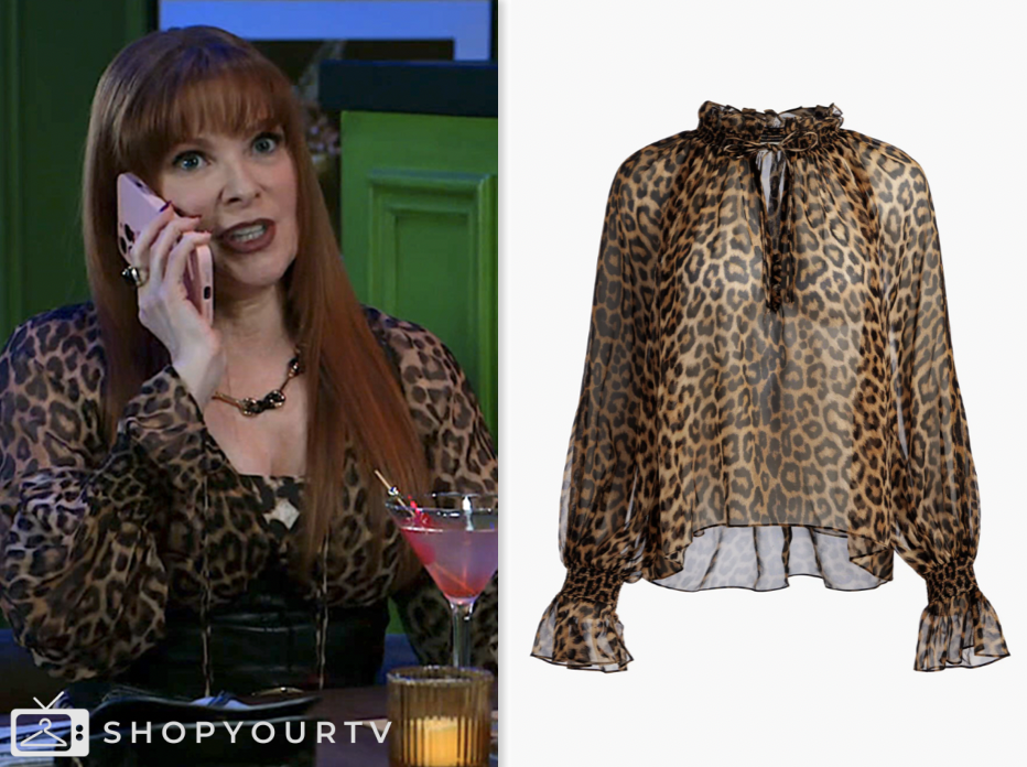 beyond the gates, leopard blouse, pamela curits, cady mcclain