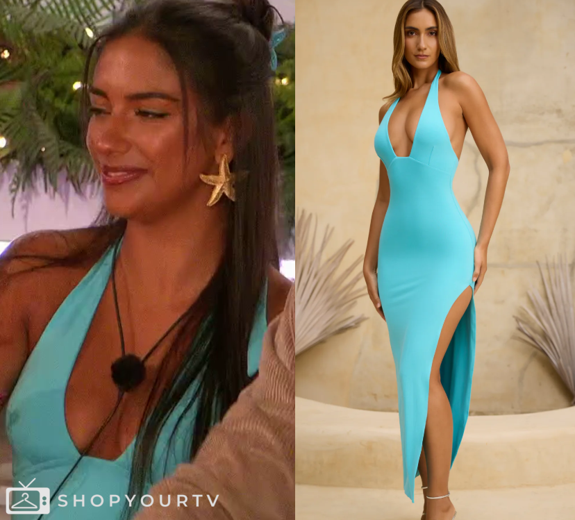 blue love island dress Velvi - Size Xs, Isla Mini Dress - Light Blue - Final Sale