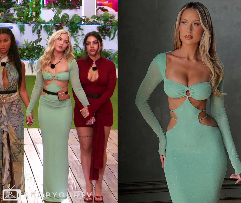 Love Island USA: Season 7 Episode 6 Hannah's Mint Green Cut Out Dress | Shop Your TV Love Island USA: Season 7 Episode 6 Hannah's Mint Green Cut Out Dress | Shop Your TV